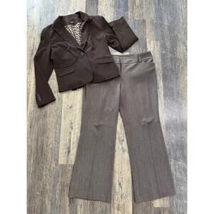 Apt. 9 Women's Brown Suit with Leopard Print Lining